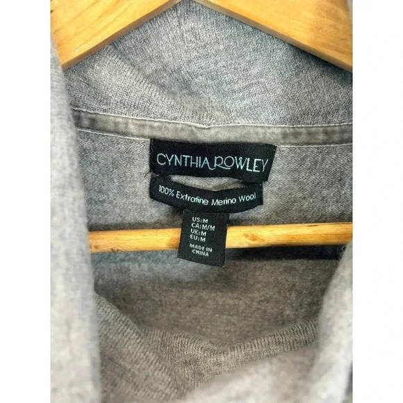 Cynthia Rowley Long Sleeve 100% Wool Ligth Grey Dress Minimalist Capsule Sz S - Picture 5 of 5